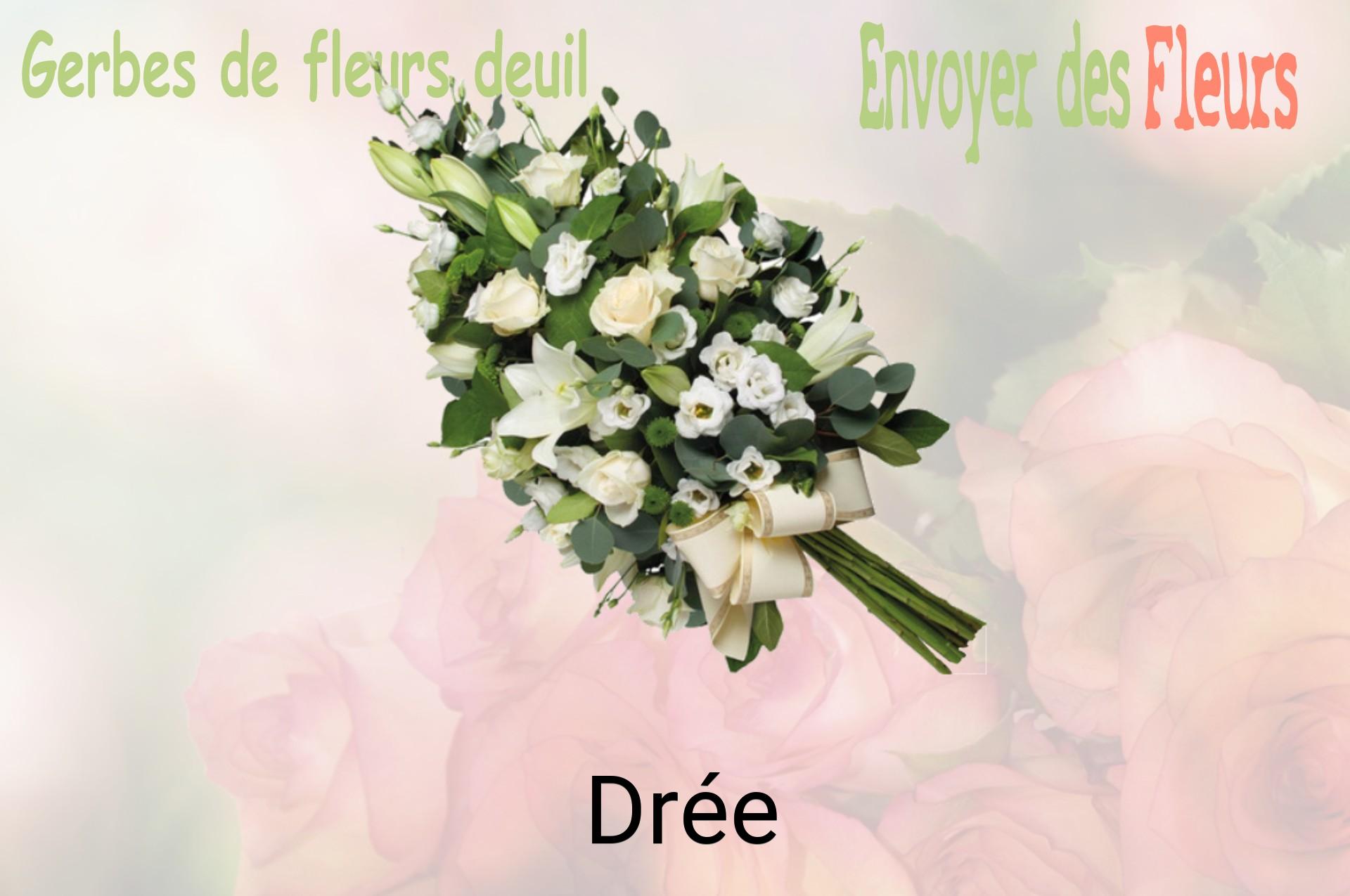 Gerbe de fleurs de deuil livrée à Drée
